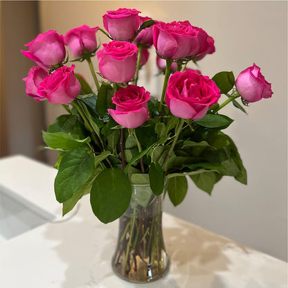 Long Stem Pink Rose Bouquet – JENNY'S FLOWER, Brooklyn NY