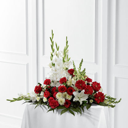 Crimson & White Arrangement – JENNY'S FLOWER, Brooklyn NY