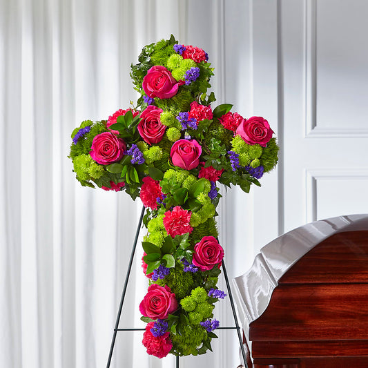 Tribute Rose Floral Cross – JENNY'S FLOWER, Brooklyn NY