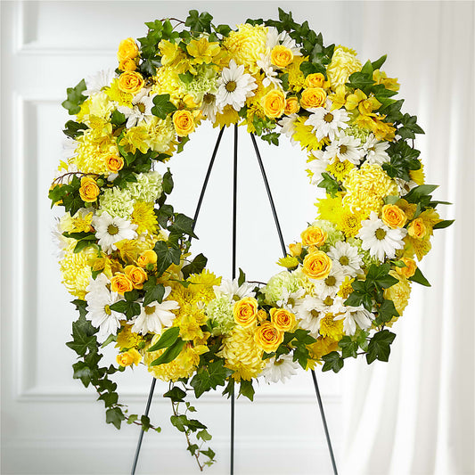 Golden Remembrance Wreath – JENNY'S FLOWER, Brooklyn NY