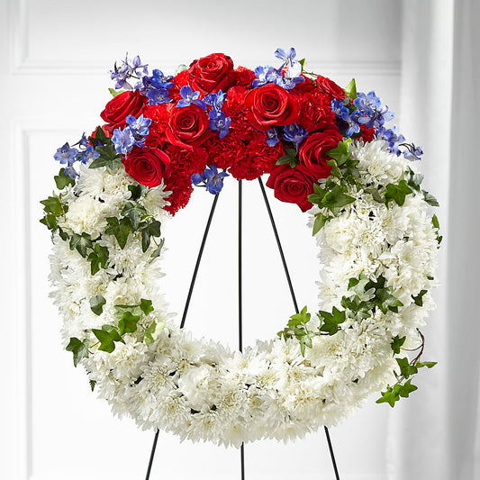 Patriotic Passion Wreath – JENNY'S FLOWER, Brooklyn NY