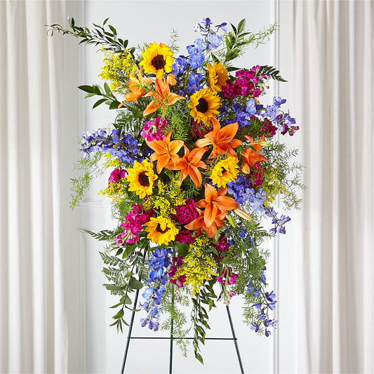 Sunlit Memories Standing Spray (Standard) – JENNY'S FLOWER, Brooklyn NY
