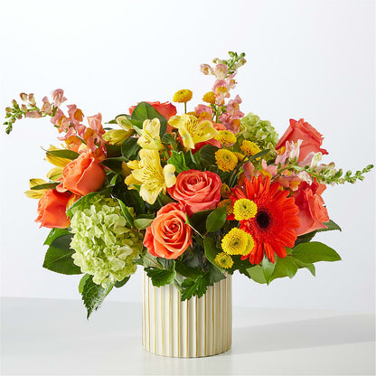 Autumn Sunshine Bouquet with Ivory Vase – JENNY'S FLOWER, Brooklyn NY